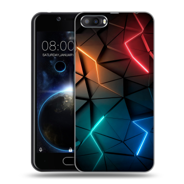 Пластиковый чехол на Doogee Shoot 2 с принтом Абстракция неон Пластиковый чехол на Doogee Shoot 2 с принтом Абстракция неон