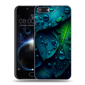 Пластиковый чехол на Doogee Shoot 2 с принтом Листья