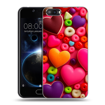 Пластиковый чехол на Doogee Shoot 2 с принтом Сердечки