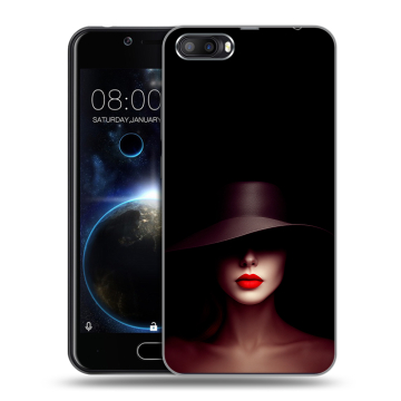 Пластиковый чехол на Doogee Shoot 2 с принтом Девушка в шляпе