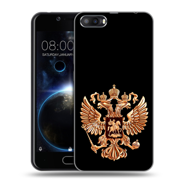 Пластиковый чехол на Doogee Shoot 2 с принтом Герб России золотой Пластиковый чехол на Doogee Shoot 2 с принтом Герб России золотой