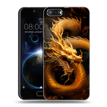 Пластиковый чехол на Doogee Shoot 2 с принтом Золотой дракон Пластиковый чехол на Doogee Shoot 2 с принтом Золотой дракон