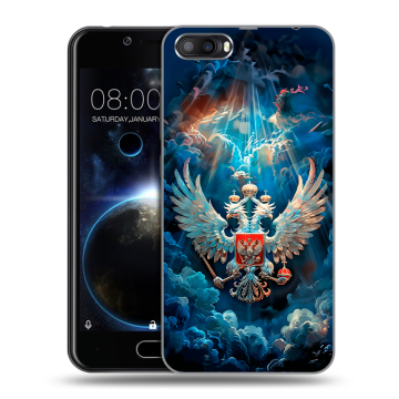 Пластиковый чехол на Doogee Shoot 2 с принтом Герб флаг России