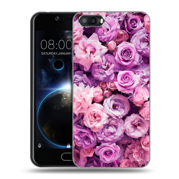 Пластиковый чехол на Doogee Shoot 2 с принтом лавандовые розы Пластиковый чехол на Doogee Shoot 2 с принтом лавандовые розы