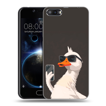 Пластиковый чехол на Doogee Shoot 2 с принтом утка в очках
