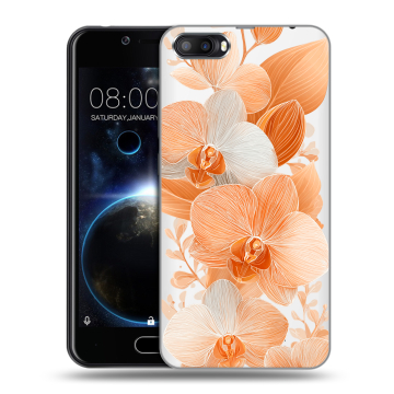 Пластиковый чехол на Doogee Shoot 2 с принтом Бежевые цветы Пластиковый чехол на Doogee Shoot 2 с принтом Бежевые цветы