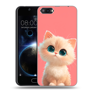 Пластиковый чехол на Doogee Shoot 2 с принтом Розовый котенок Пластиковый чехол на Doogee Shoot 2 с принтом Розовый котенок