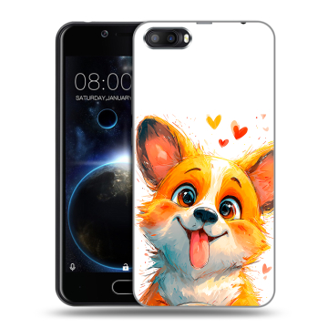 Пластиковый чехол на Doogee Shoot 2 с принтом корги