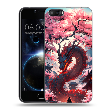 Пластиковый чехол на Doogee Shoot 2 с принтом Дракон Японский