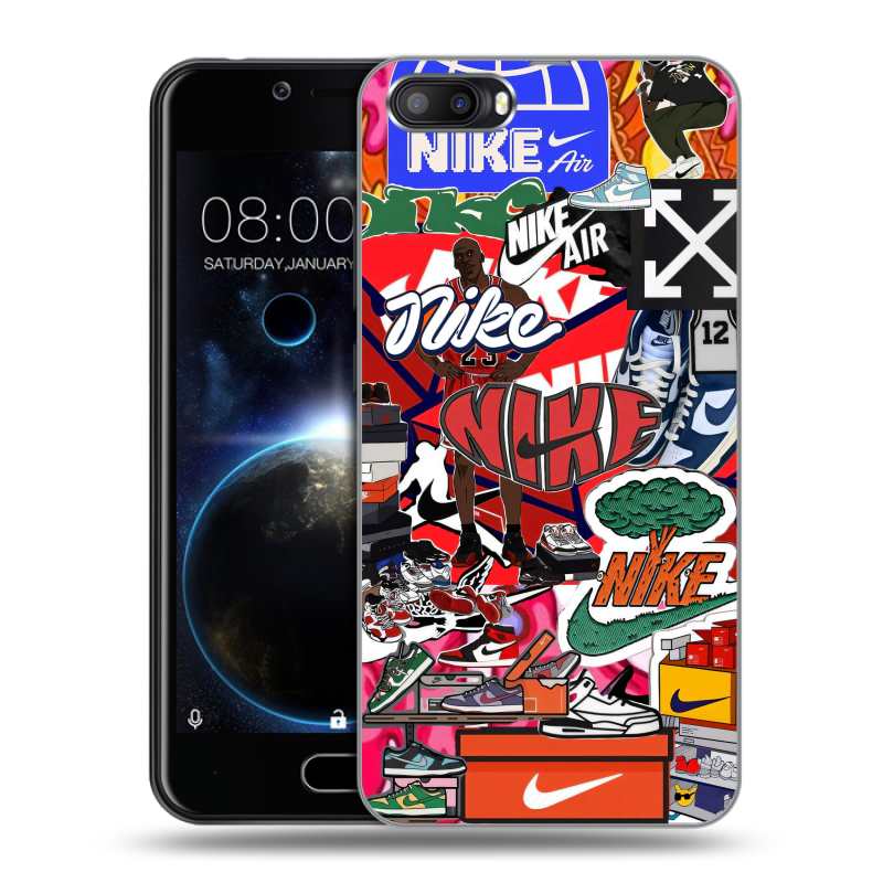 Пластиковый чехол на Doogee Shoot 2 с принтом Найк Nike яркий Пластиковый чехол на Doogee Shoot 2 с принтом Найк Nike яркий