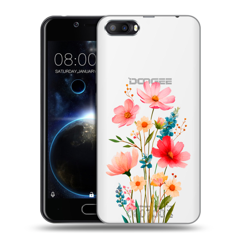 Пластиковый чехол на Doogee Shoot 2 с принтом Цветы Пластиковый чехол на Doogee Shoot 2 с принтом Цветы