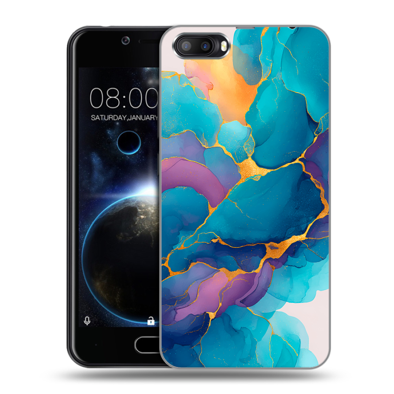 Пластиковый чехол на Doogee Shoot 2 с принтом Мрамор блестки Пластиковый чехол на Doogee Shoot 2 с принтом Мрамор блестки