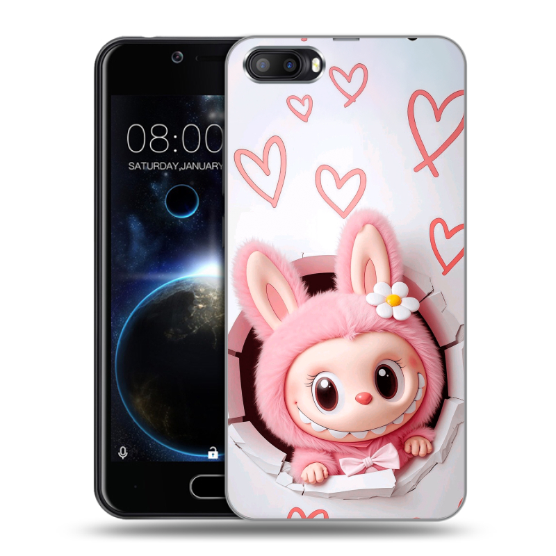 Пластиковый чехол на Doogee Shoot 2 с принтом Labubu Лабубу Пластиковый чехол на Doogee Shoot 2 с принтом Labubu Лабубу