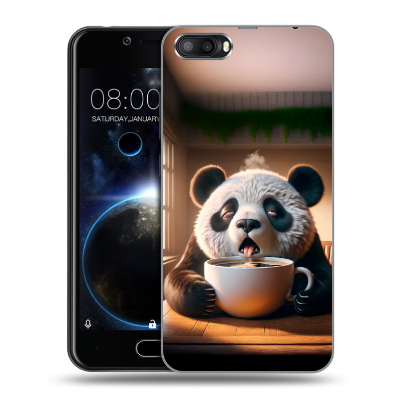 Пластиковый чехол на Doogee Shoot 2 с принтом смешная панда Пластиковый чехол на Doogee Shoot 2 с принтом смешная панда