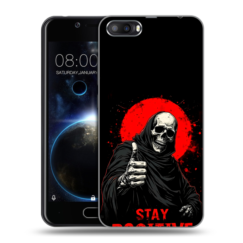 Пластиковый чехол на Doogee Shoot 2 с принтом смешной скелет Пластиковый чехол на Doogee Shoot 2 с принтом смешной скелет