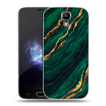 Пластиковый чехол на Doogee X9 Pro с принтом Мрамор зеленое золото Пластиковый чехол на Doogee X9 Pro с принтом Мрамор зеленое золото
