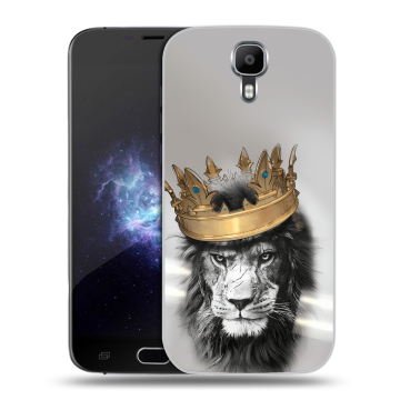 Пластиковый чехол на Doogee X9 Pro с принтом Лев с короной Пластиковый чехол на Doogee X9 Pro с принтом Лев с короной