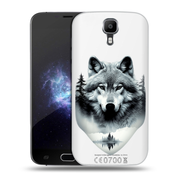 Пластиковый чехол на Doogee X9 Pro с принтом Волк в лесу