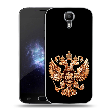 Пластиковый чехол на Doogee X9 Pro с принтом Герб России золотой Пластиковый чехол на Doogee X9 Pro с принтом Герб России золотой