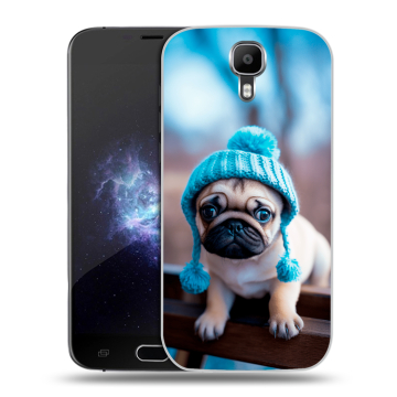 Пластиковый чехол на Doogee X9 Pro с принтом Мопс в шапке Пластиковый чехол на Doogee X9 Pro с принтом Мопс в шапке