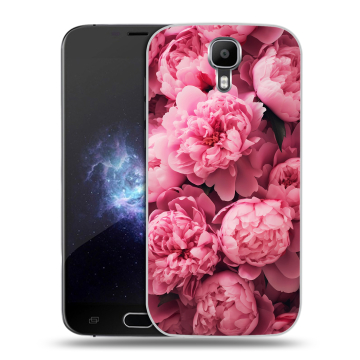 Пластиковый чехол на Doogee X9 Pro с принтом цветы пионы Пластиковый чехол на Doogee X9 Pro с принтом цветы пионы