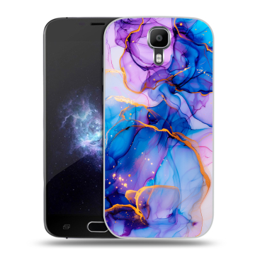 Пластиковый чехол на Doogee X9 Pro с принтом синий мрамор Пластиковый чехол на Doogee X9 Pro с принтом синий мрамор
