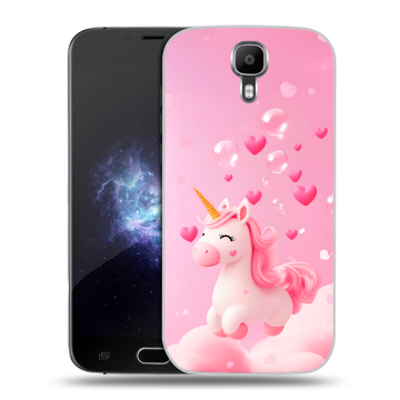 Пластиковый чехол на Doogee X9 Pro с принтом Единорог