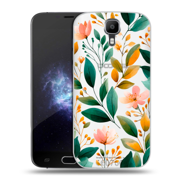 Пластиковый чехол на Doogee X9 Pro с принтом Цветы паттерн