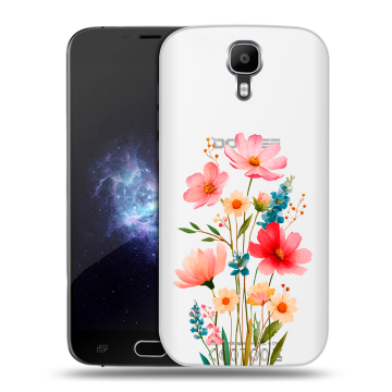 Пластиковый чехол на Doogee X9 Pro с принтом Цветы