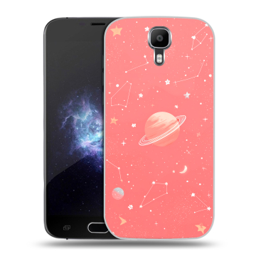 Пластиковый чехол на Doogee X9 Pro с принтом Розовый космос