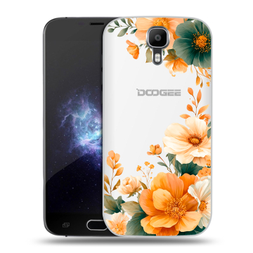 Пластиковый чехол на Doogee X9 Pro с принтом Цветы принт