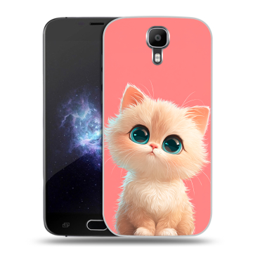 Пластиковый чехол на Doogee X9 Pro с принтом Розовый котенок