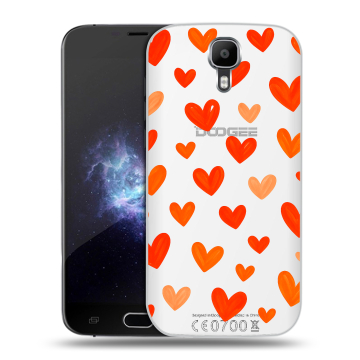 Пластиковый чехол на Doogee X9 Pro с принтом Сердечки