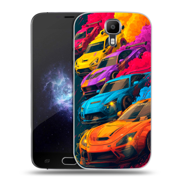 Пластиковый чехол на Doogee X9 Pro с принтом Тачки