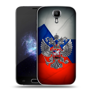 Пластиковый чехол на Doogee X9 Pro с принтом Флаг России