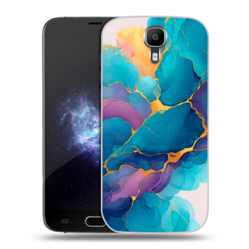Пластиковый чехол на Doogee X9 Pro с принтом Мрамор блестки