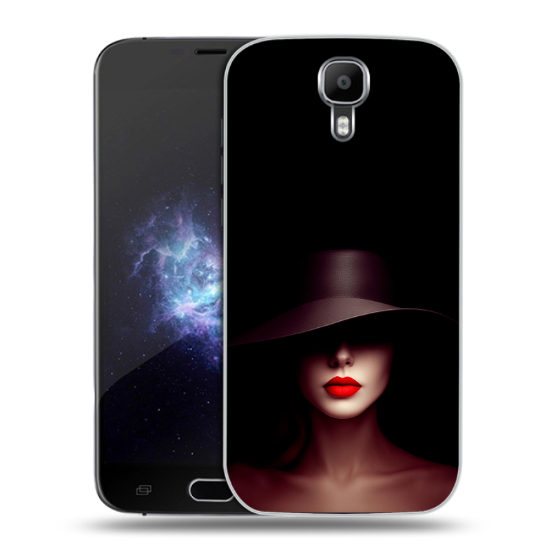 Пластиковый чехол на Doogee X9 Pro с принтом Девушка в шляпе Пластиковый чехол на Doogee X9 Pro с принтом Девушка в шляпе