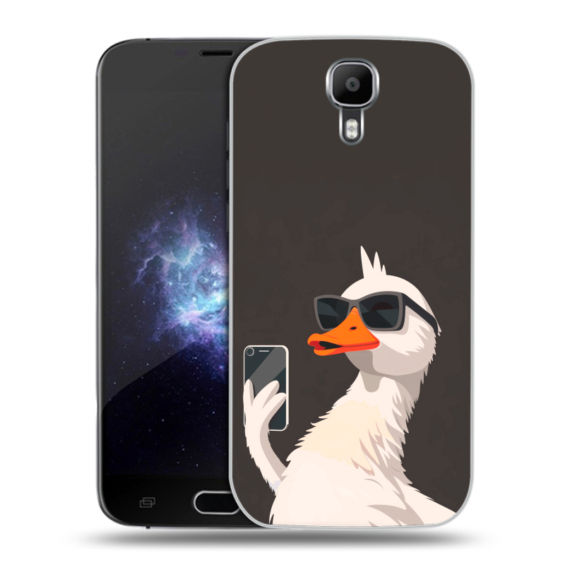Пластиковый чехол на Doogee X9 Pro с принтом утка в очках Пластиковый чехол на Doogee X9 Pro с принтом утка в очках