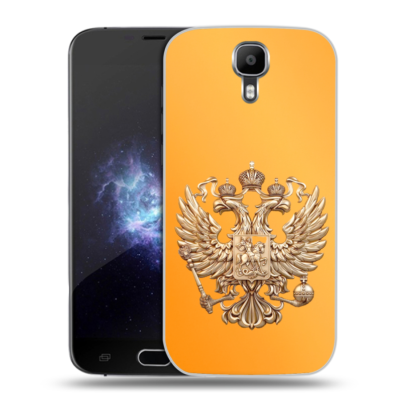 Пластиковый чехол на Doogee X9 Pro с принтом Герб Флаг России Пластиковый чехол на Doogee X9 Pro с принтом Герб Флаг России