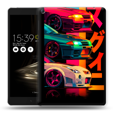 Силиконовый чехол на Asus ZenPad 3S 10 LTE с принтом Гоночные машины