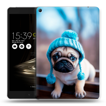 Силиконовый чехол на Asus ZenPad 3S 10 LTE с принтом Мопс в шапке