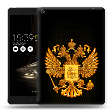 Силиконовый чехол на Asus ZenPad 3S 10 LTE с принтом Герб России желтый