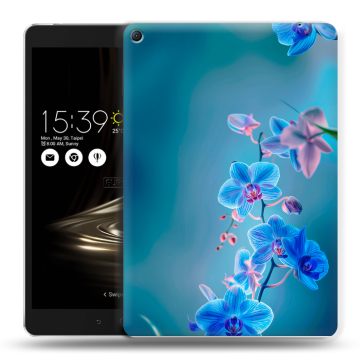 Силиконовый чехол на Asus ZenPad 3S 10 LTE с принтом Голубые цветы