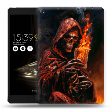 Силиконовый чехол на Asus ZenPad 3S 10 LTE с принтом Скелет и карты