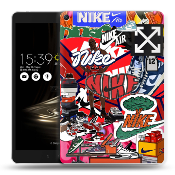 Силиконовый чехол на Asus ZenPad 3S 10 LTE с принтом Найк Nike яркий