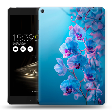 Силиконовый чехол на Asus ZenPad 3S 10 LTE с принтом голубые орхидеи