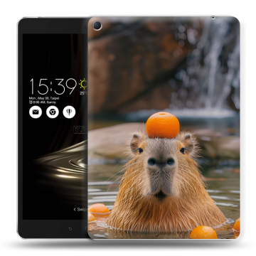 Силиконовый чехол на Asus ZenPad 3S 10 LTE с принтом Капибара с апельсином