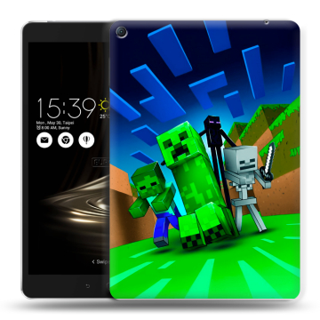 Силиконовый чехол на Asus ZenPad 3S 10 LTE с принтом Майнкрафт