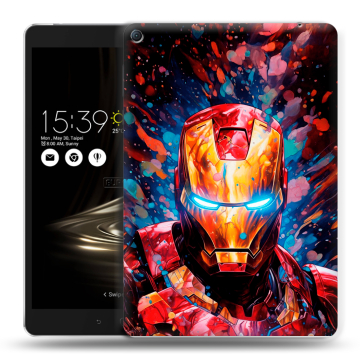 Силиконовый чехол на Asus ZenPad 3S 10 LTE с принтом Железный человек Ironman