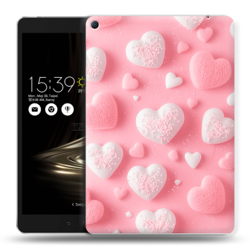 Силиконовый чехол на Asus ZenPad 3S 10 LTE с принтом Сердечки